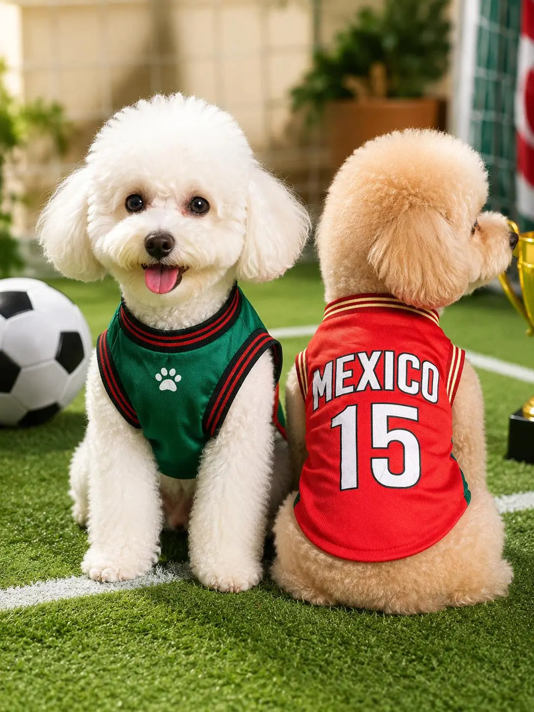 Mexico Football Pet Jersey – Lightweight Breathable Mesh Dog & Cat Vest for Walks, Photos, Parties & Outdoor Fun