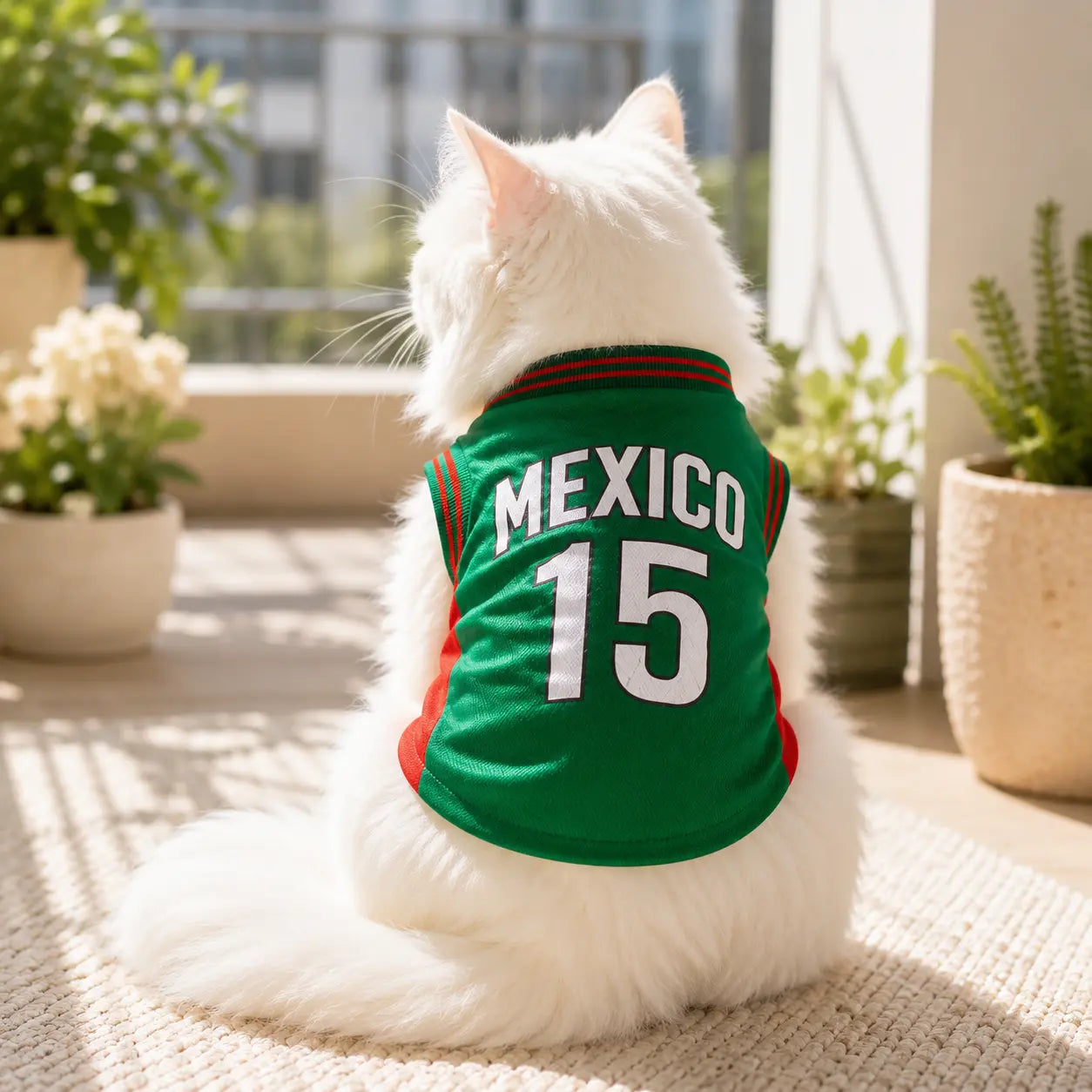 Mexico Football Pet Jersey – Lightweight Breathable Mesh Dog & Cat Vest for Walks, Photos, Parties & Outdoor Fun