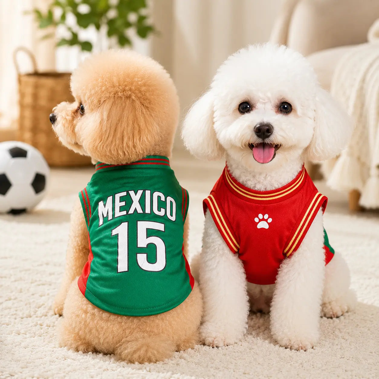 Mexico Football Pet Jersey – Lightweight Breathable Mesh Dog & Cat Vest for Walks, Photos, Parties & Outdoor Fun