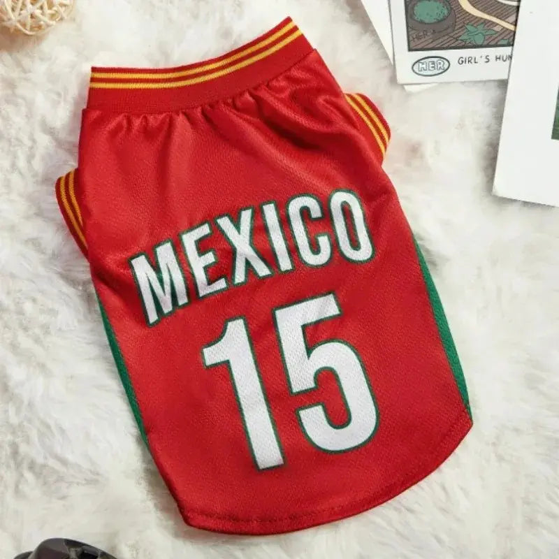 Mexico Football Pet Jersey – Lightweight Breathable Mesh Dog & Cat Vest for Walks, Photos, Parties & Outdoor Fun