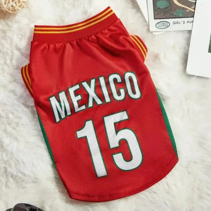 Mexico Football Pet Jersey – Lightweight Breathable Mesh Dog & Cat Vest for Walks, Photos, Parties & Outdoor Fun