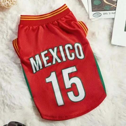 Mexico Football Pet Jersey – Lightweight Breathable Mesh Dog & Cat Vest for Walks, Photos, Parties & Outdoor Fun