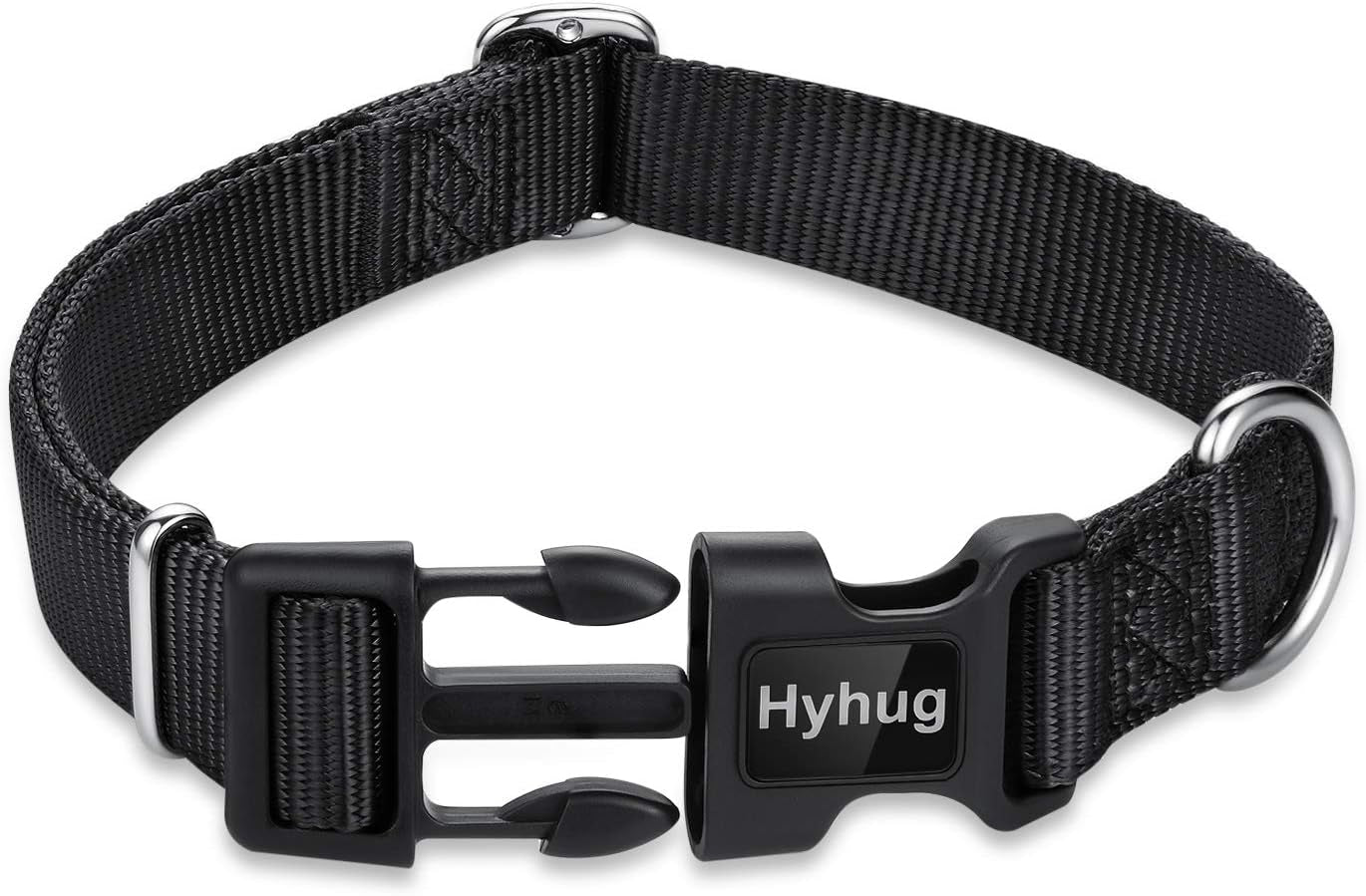 Medium Dog Collar – Adjustable Heavy-Duty Nylon Collar with Quick-Release Buckle, Durable & Comfortable, Black