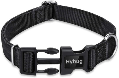 Medium Dog Collar – Adjustable Heavy-Duty Nylon Collar with Quick-Release Buckle, Durable & Comfortable, Black