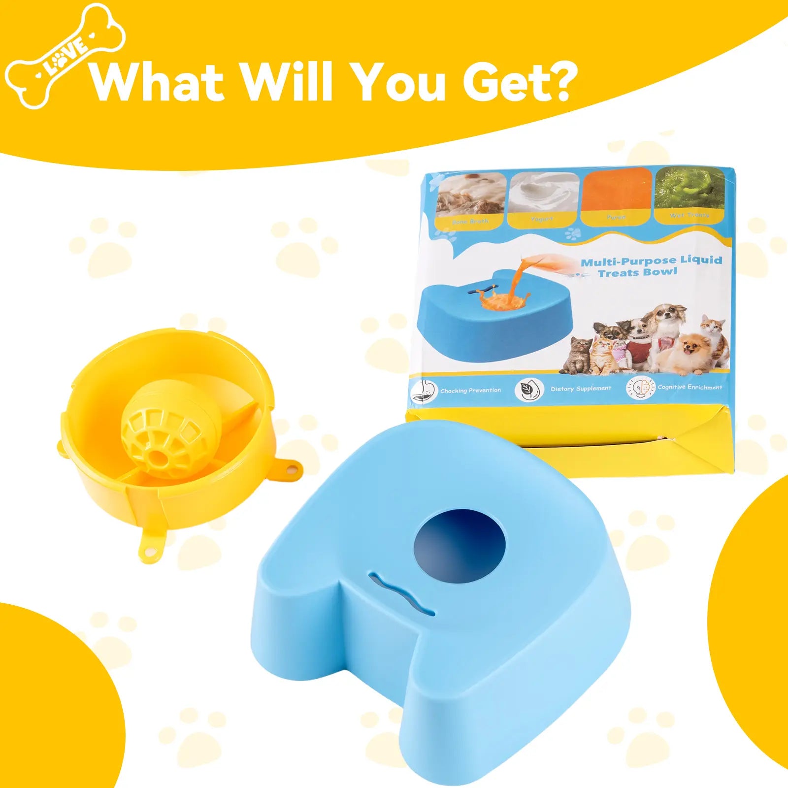 Silicone Slow Feeder Dog Bowl – Non-Slip Lick Bowl for Wet Food, Yogurt & Bone Broth, Interactive Slow Feed Bowl for Small to Large Dogs (Blue)