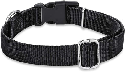 Medium Dog Collar – Adjustable Heavy-Duty Nylon Collar with Quick-Release Buckle, Durable & Comfortable, Black