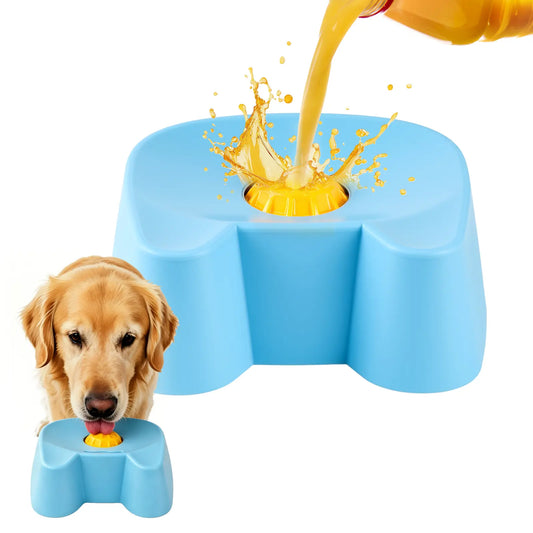 Silicone Slow Feeder Dog Bowl – Non-Slip Lick Bowl for Wet Food, Yogurt & Bone Broth, Interactive Slow Feed Bowl for Small to Large Dogs (Blue)