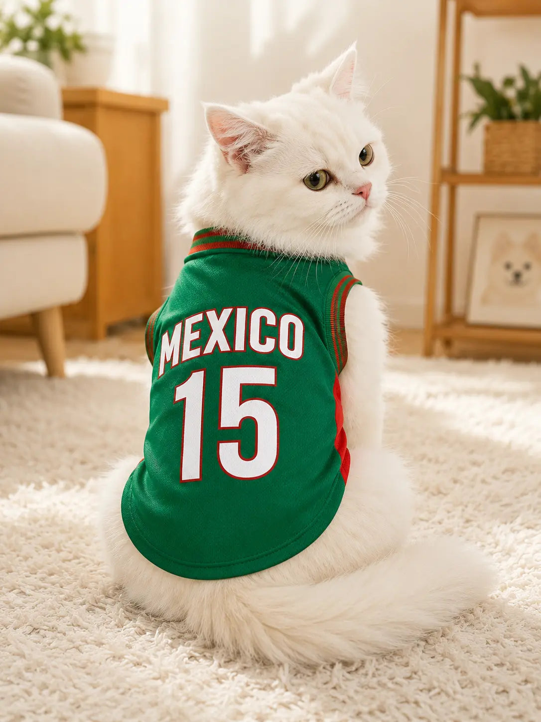 Mexico Football Pet Jersey – Lightweight Breathable Mesh Dog & Cat Vest for Walks, Photos, Parties & Outdoor Fun
