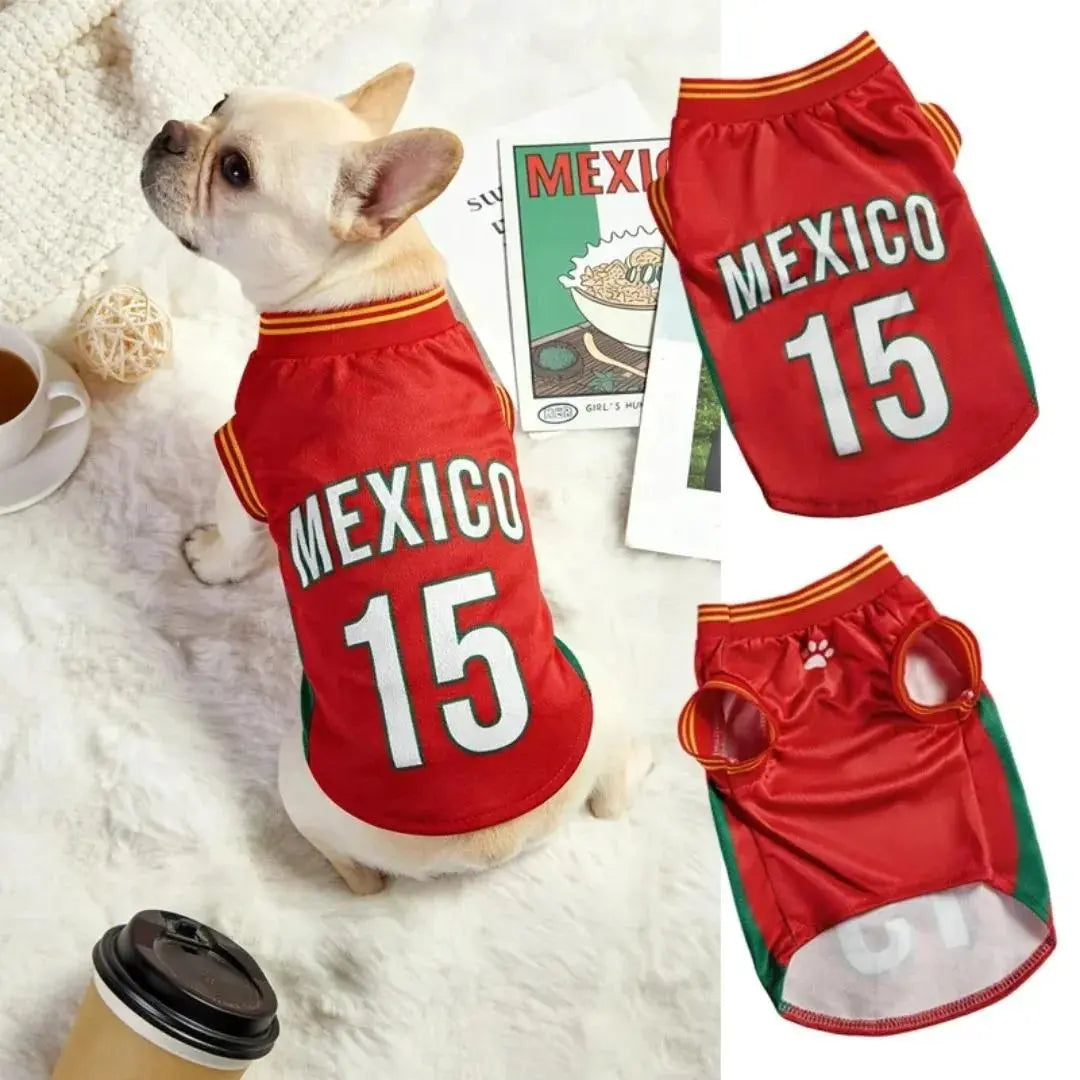 Mexico Football Pet Jersey – Lightweight Breathable Mesh Dog & Cat Vest for Walks, Photos, Parties & Outdoor Fun
