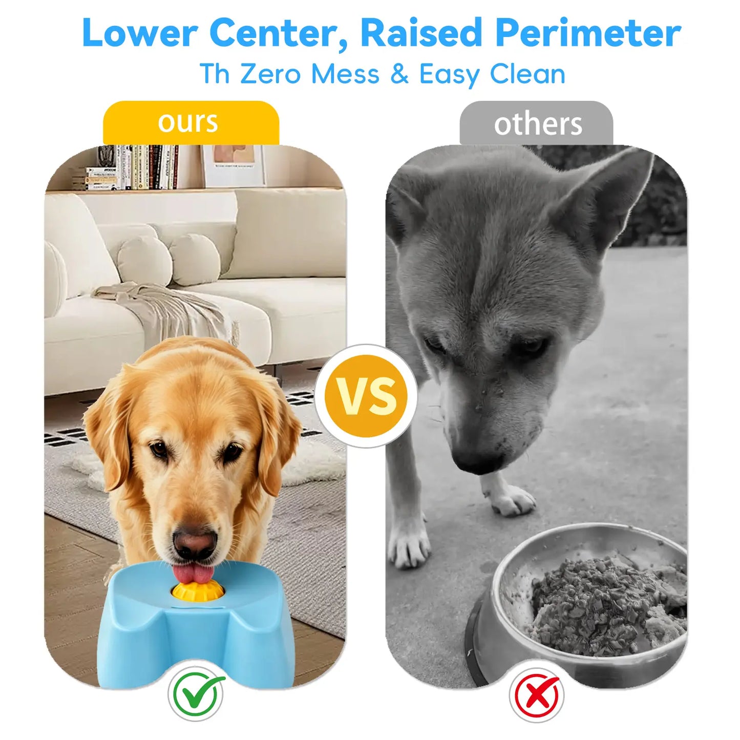 Silicone Slow Feeder Dog Bowl – Non-Slip Lick Bowl for Wet Food, Yogurt & Bone Broth, Interactive Slow Feed Bowl for Small to Large Dogs (Blue)
