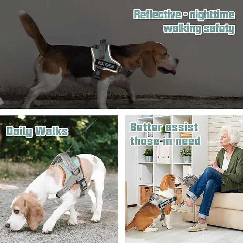 No-Pull Dog Harness with Soft Padded Vest, Adjustable Reflective Straps for Safe Walking and Training – Suitable for Small, Medium, and Large Dogs