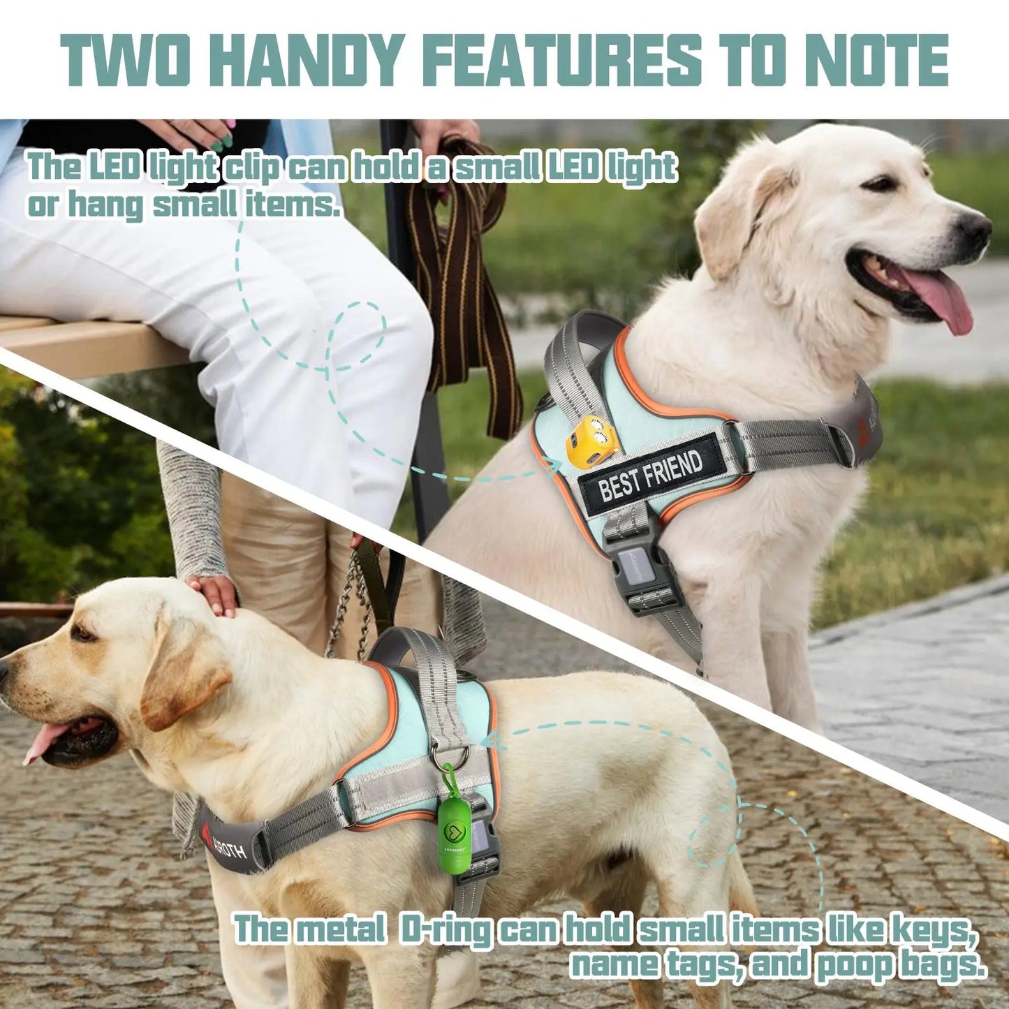 No-Pull Dog Harness with Soft Padded Vest, Adjustable Reflective Straps for Safe Walking and Training – Suitable for Small, Medium, and Large Dogs